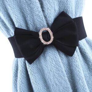 Women's Vintage Bowknot Elastic Wide Stretch Cinch Belt for Dress Shirt